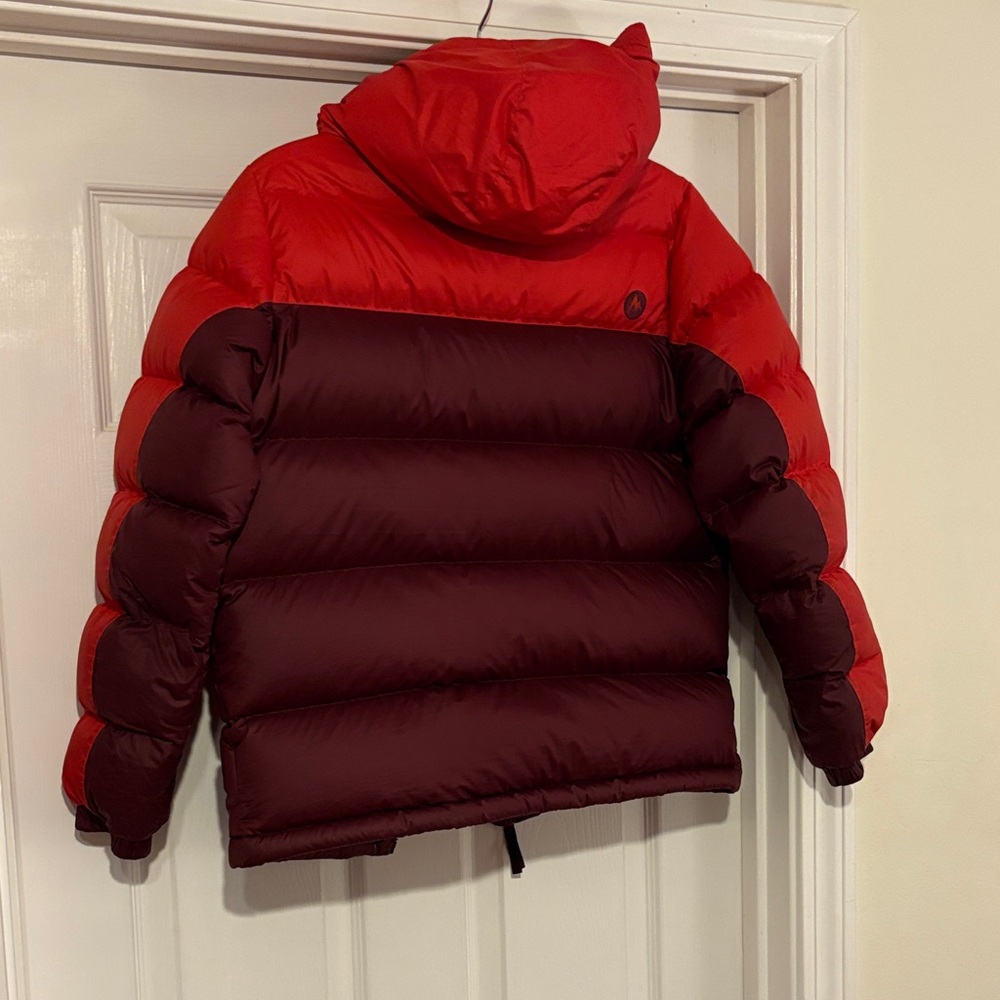 Marmot Two-Tone Red and Burgundy Puffer Jacket - Picture 3 of 3